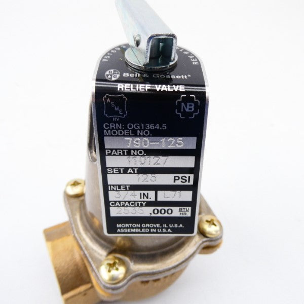 BELL & GOSSETT 790-125 110127 125PSI 3/4" NSNP