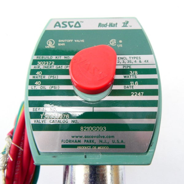 ASCO 8210G093 24VDC 40PSI 3/8" NSMP