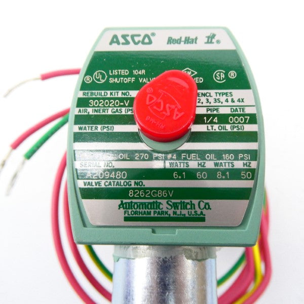 ASCO 8262G86V 110/120V 270PSI 1/4" NSMP