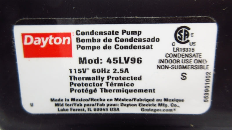 DAYTON 45LV96 115V 2.5A NSMP