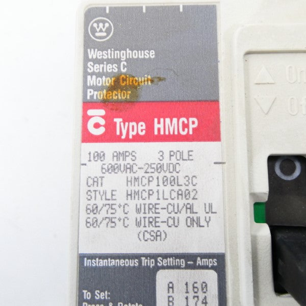 WESTINGHOUSE HMCP100L3C SER. C 600VAC 100A NSNP