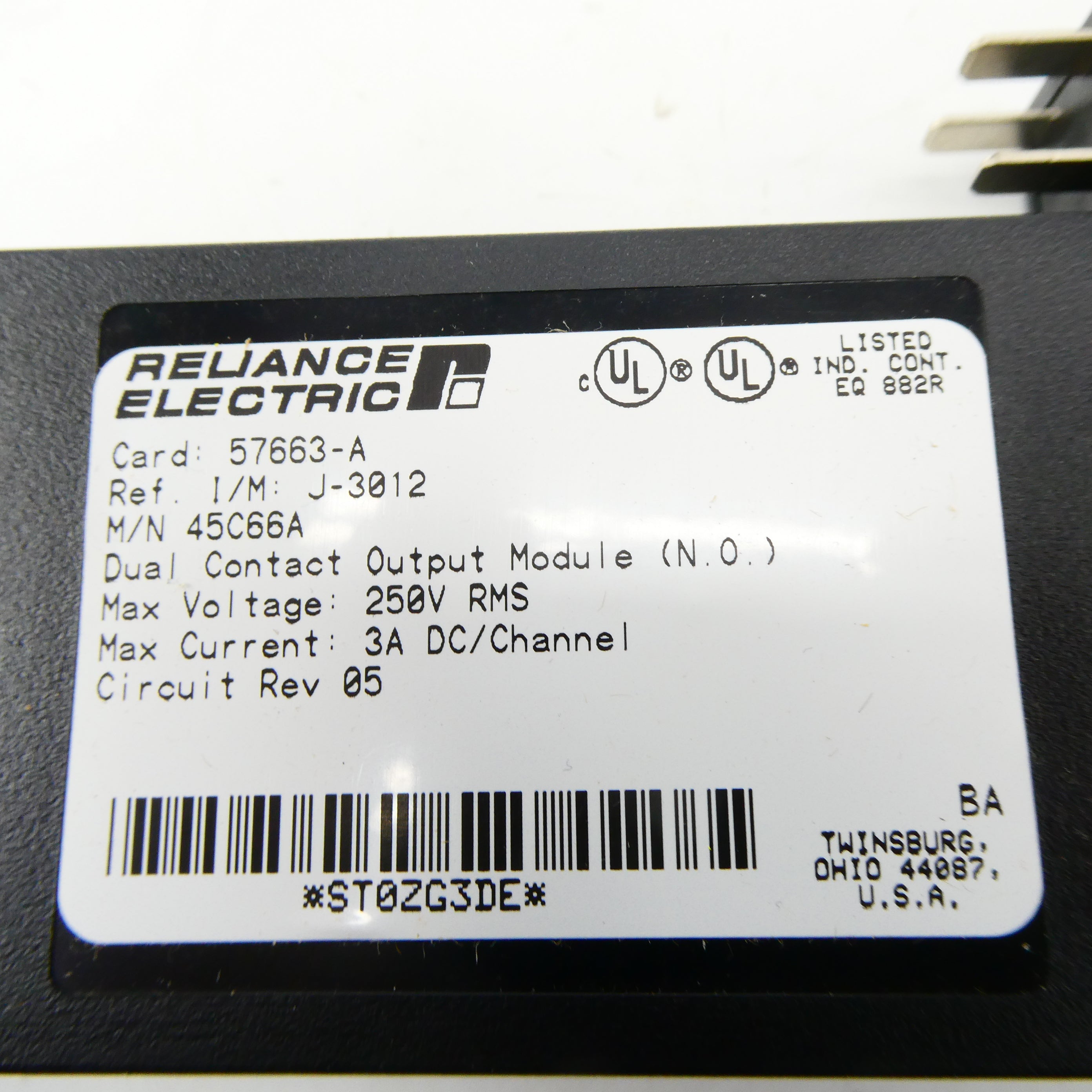 RELIANCE ELECTRIC 45C66 250V REV. 05 NSMP