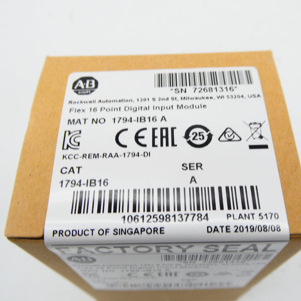 ALLEN BRADLEY 1794-IB16 SER. A DATE: 2019 NSFS
