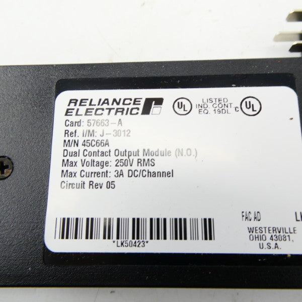 RELIANCE ELECTRIC 45C66A 250V REV. 05 NSMP