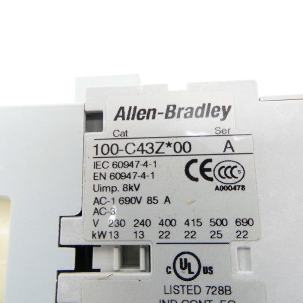 ALLEN BRADLEY 100-C43ZJ10 SER. A 24VDC (BR/WH) NSMP