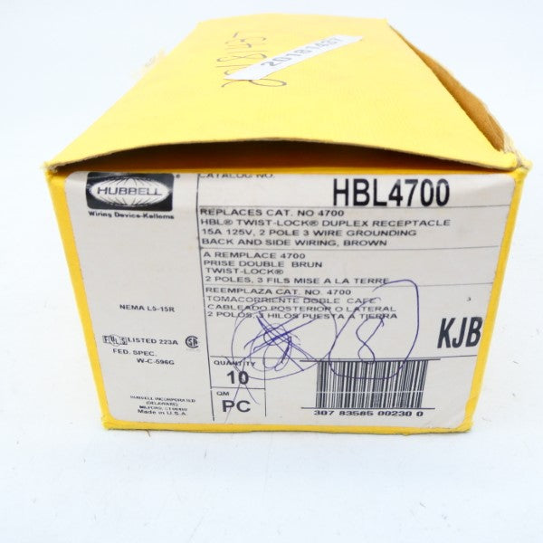 HUBBELL HBL4700 125V 15A (PKG OF 8) NSMP
