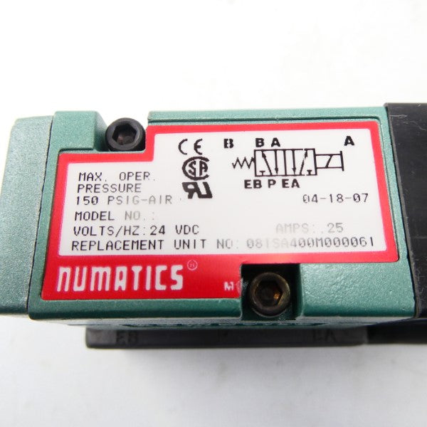 NUMATICS 081SA400M000061 24VDC .25A 150PSI NSNP