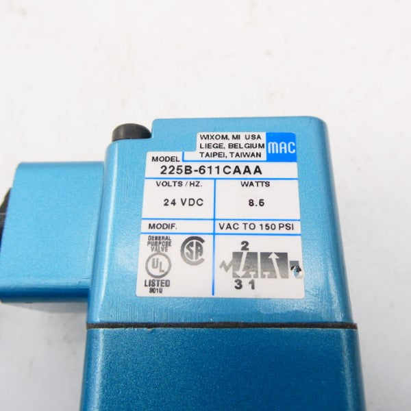 MAC 225B-611CAAA 24VDC 150PSI NSNP