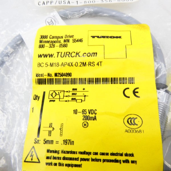 TURCK BC5-M18-AP4X-0.2M-RS4T M2504090 10-65VDC NSMP