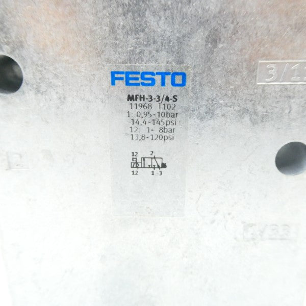 FESTO MFH-3-3/4-S 11968 -14.4-145PSI NSMP