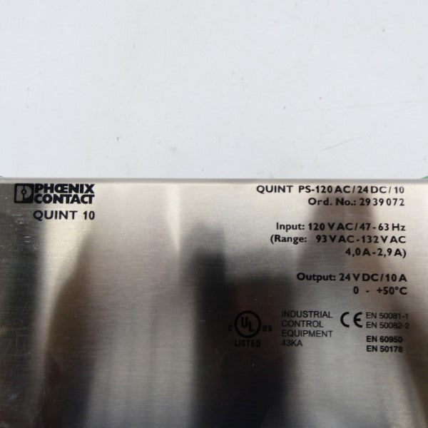 PHOENIX CONTACT QUINTPS-120AC/24DC/10 2939072 120VAC NSNP
