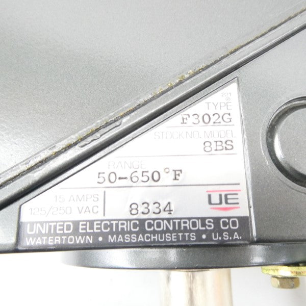 UNITED ELECTRIC F302G-8BS 125/250VAC 15A 50-650'F NSNP