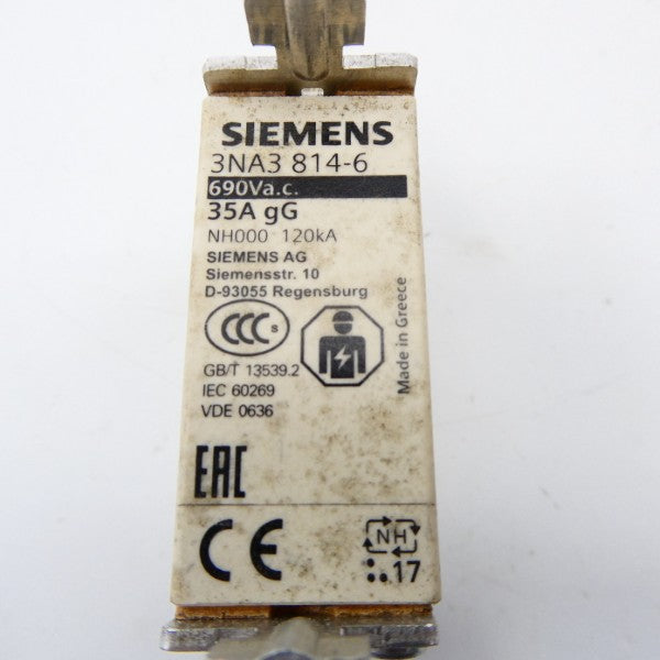 SIEMENS 3NA3814-6 690VAC 36A NSNP