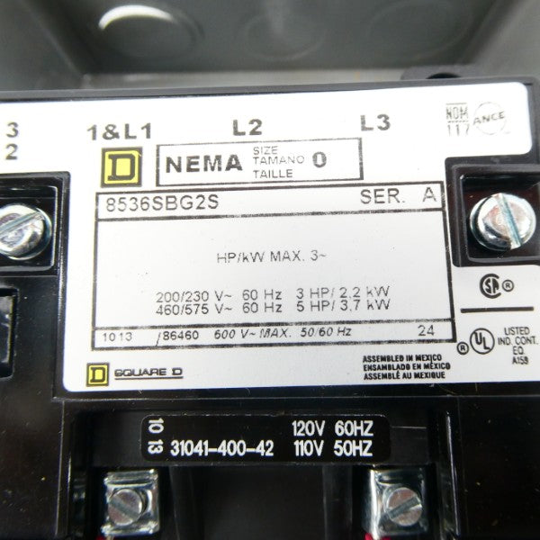 SQUARE D 8536SBG2V02S SER. A 110/120V NSNP