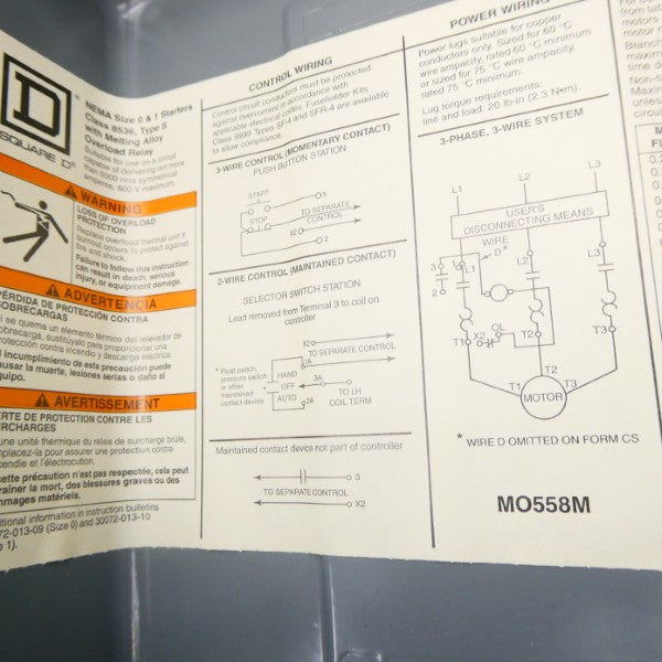 SQUARE D 8536SBG2V02S SER. A 110/120V NSNP