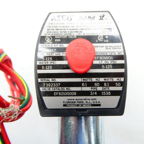ASCO EF8210G009 110/120V 5-125PSI 3/4" NSMP