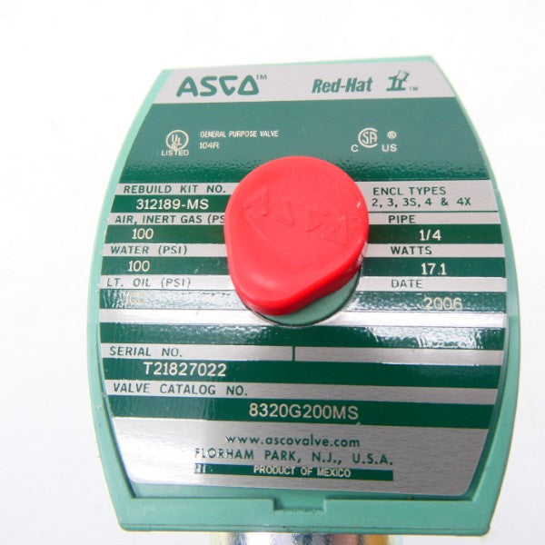 ASCO 8320G200MS 120V 100PSI 1/4" NSMP