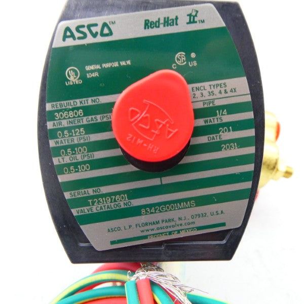 ASCO 8342G001MMS 120V 0.5-125PSI 1/4" NSMP