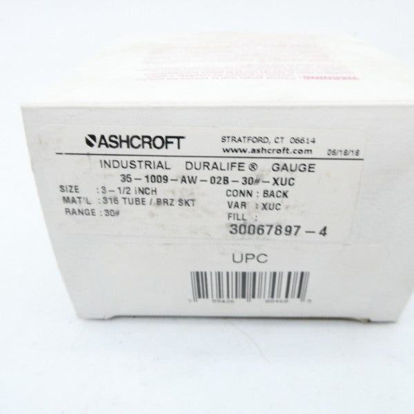 ASHCROFT 35-1009-AW-02B-30#-XUC 30PSI 3-1/2" NSMP