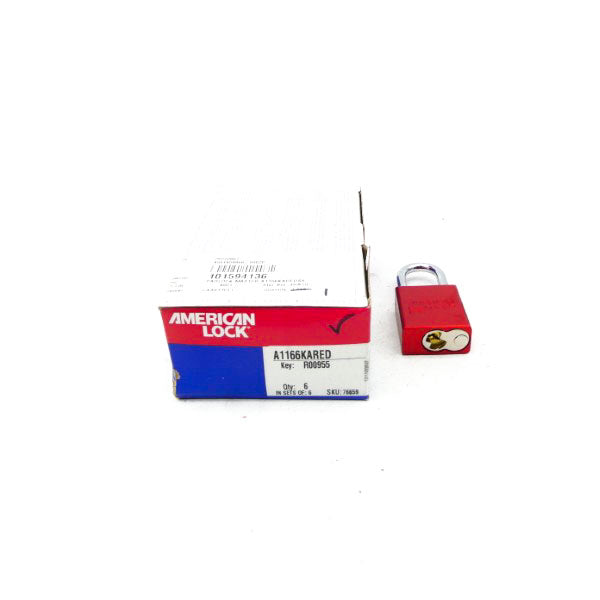AMERICAN LOCK A1166KARED R00955 (NO KEY) (PKG OF 6) NSMP