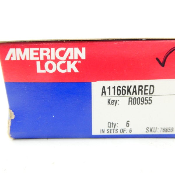 AMERICAN LOCK A1166KARED R00955 (NO KEY) (PKG OF 6) NSMP