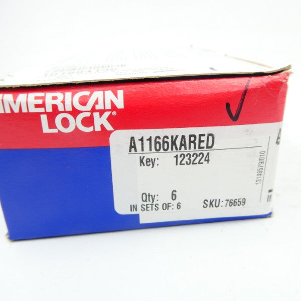 AMERICAN LOCK A1166KARED 123224 (NO KEY) (PKG OF 6) NSMP