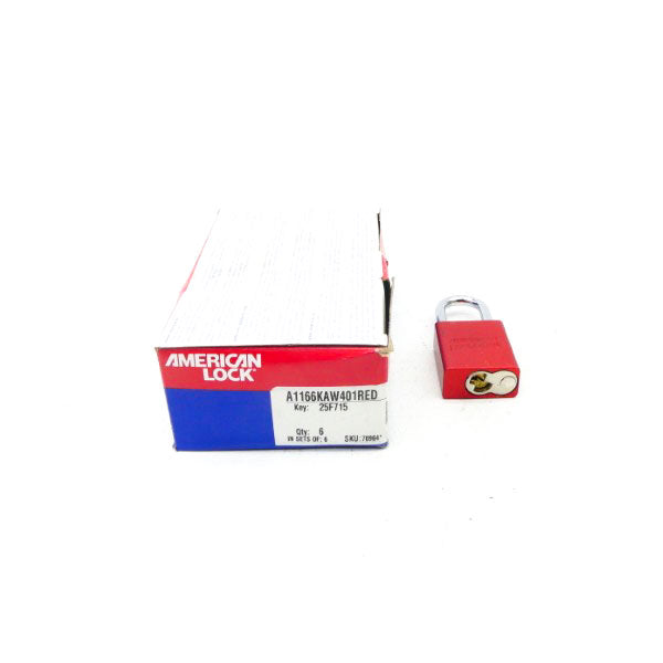 AMERICAN LOCK A1166KAW401RED 25F715 (NO KEY) (PKG OF 6) NSMP