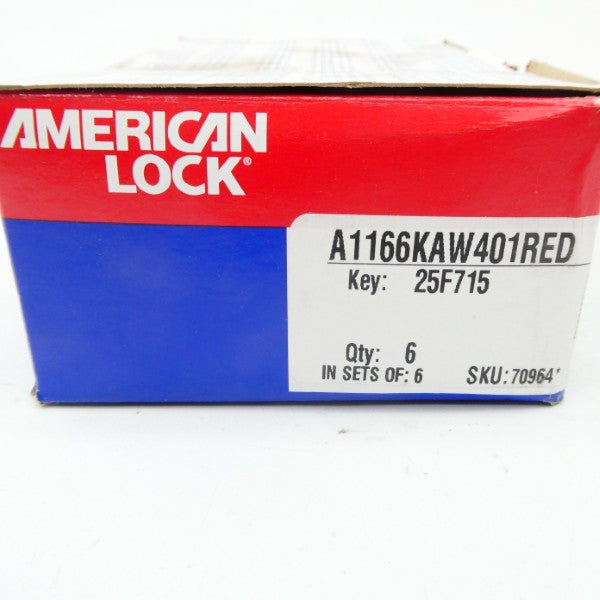 AMERICAN LOCK A1166KAW401RED 25F715 (NO KEY) (PKG OF 6) NSMP