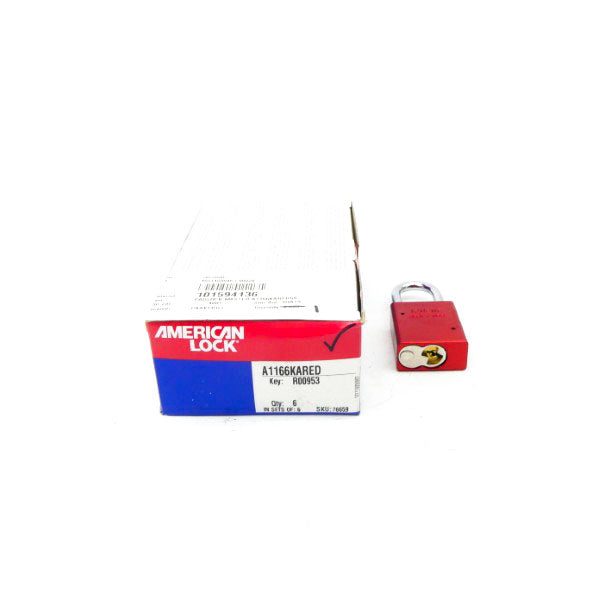 AMERICAN LOCK A1166KARED R00953 (NO KEY) (PKG OF 6) NSMP