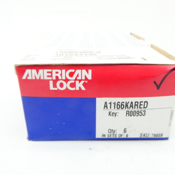 AMERICAN LOCK A1166KARED R00953 (NO KEY) (PKG OF 6) NSMP