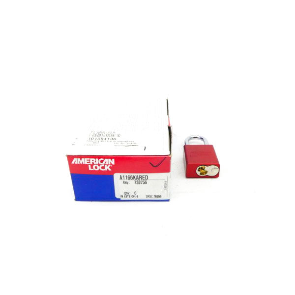 AMERICAN LOCK A1166KARED 738756 (NO KEY) (PKG OF 6) NSMP