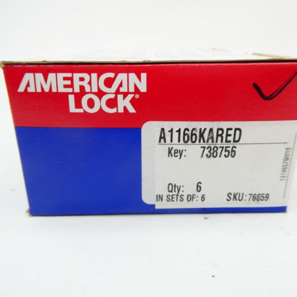 AMERICAN LOCK A1166KARED 738756 (NO KEY) (PKG OF 6) NSMP