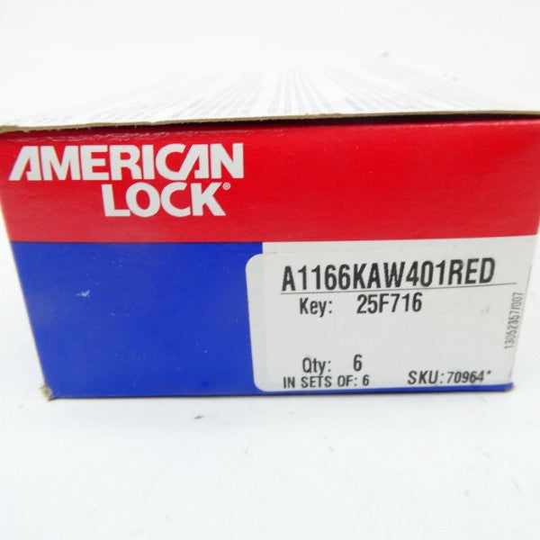 AMERICAN LOCK A1166KAW401RED 25F716 (NO KEY) (PKG OF 6) NSMP