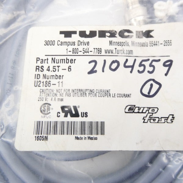 TURCK RS4.5T-6 U2186-11 250V 4A NSMP