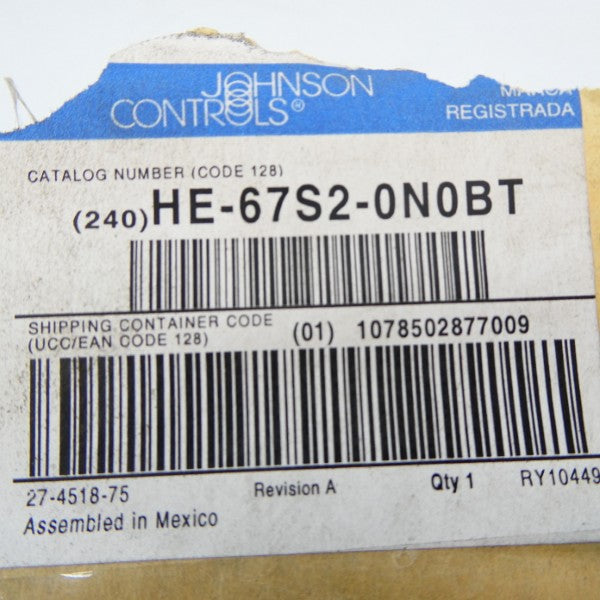 JOHNSON CONTROLS HE-67S2-0N0BT NSMP