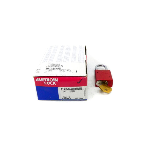 AMERICAN LOCK A1166KAW401RED 12F531 (PKG OF 6) NSMP