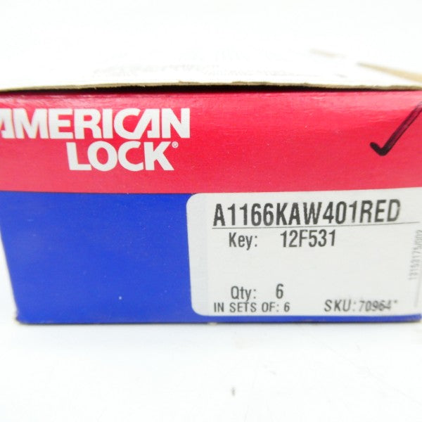 AMERICAN LOCK A1166KAW401RED 12F531 (PKG OF 6) NSMP