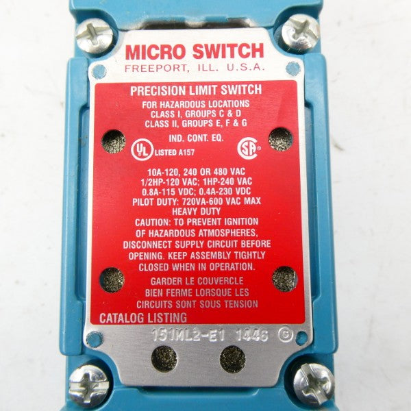 MICRO SWITCH 151ML2-E1 600VAC 10A NSMP