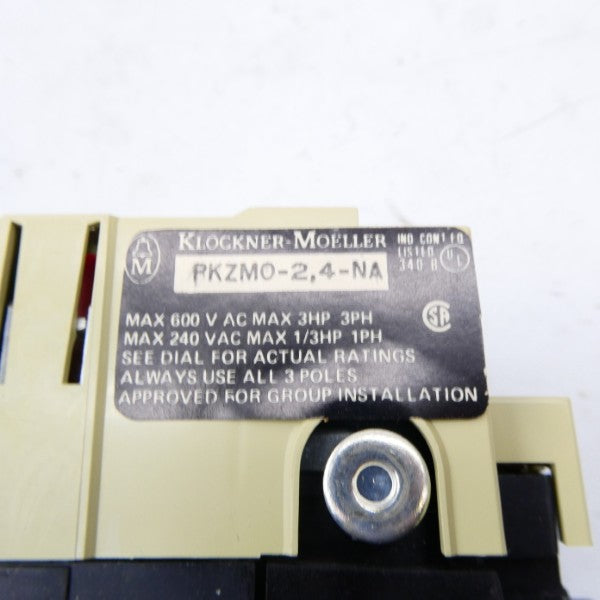 KLOCKNER MOELLER PKZM0-2.4-NA 600VAC 1.6-2.4A NSMP