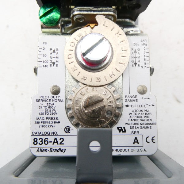 ALLEN BRADLEY 836-A2A SER. A 24-600V 6-140PSI (BR/WH) NSMP
