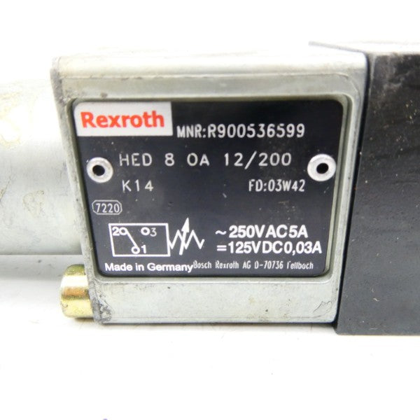 REXROTH HED8OA12/200 R900536599 250VAC 5A NSNP