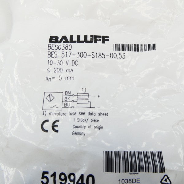 BALLUFF BES517-300-S185-00,53 BES0380 10-30VDC NSMP