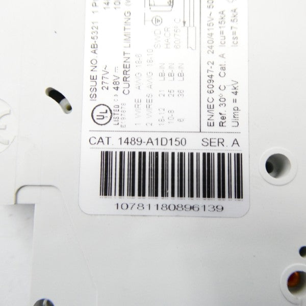 ALLEN BRADLEY 1489-A1D150 SER. A 277V 15A NSNP