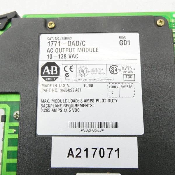 ALLEN BRADLEY 1771-OAD SER. C 10-138VAC REV. G01 NSNP