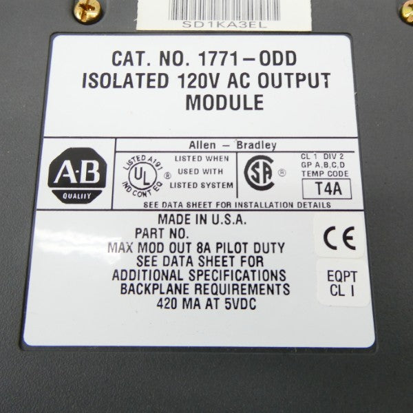 ALLEN BRADLEY 1771-ODD 120VAC REV. A01 NSMP
