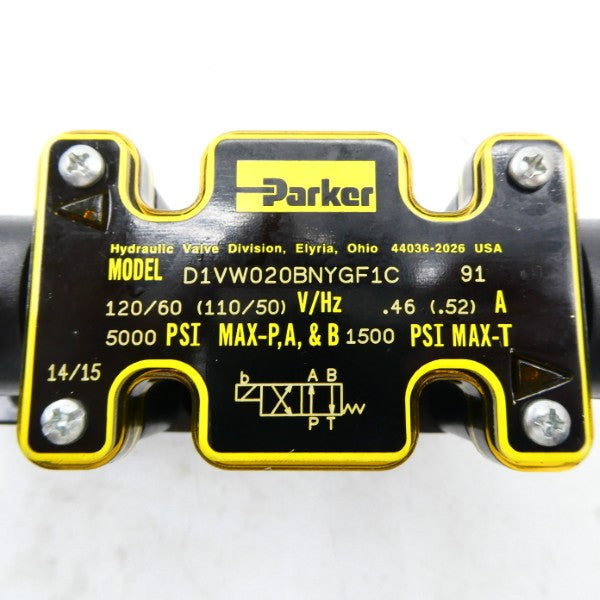 PARKER D1VW020BNYGF1C91 110/120V .46/.52A 5000PSI NSMP