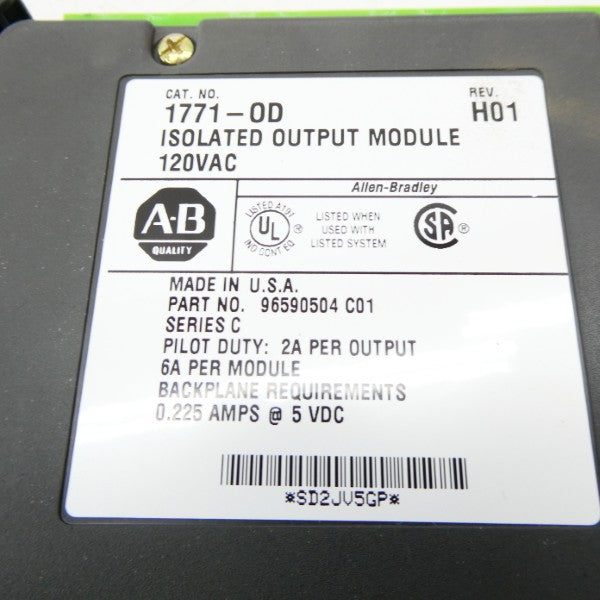 ALLEN BRADLEY 1771-OD SER. C 120VAC REV. H01 NSMP