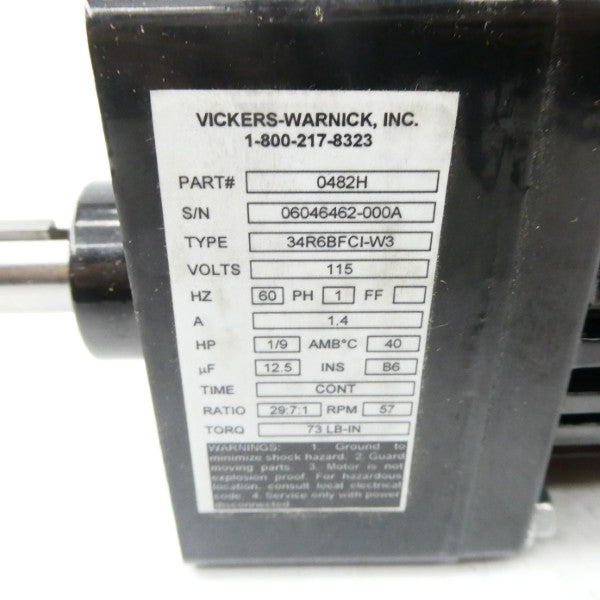 VICKERS WARNICK 0482H 34R6BFCI-W3 115V 1.4A NSNP