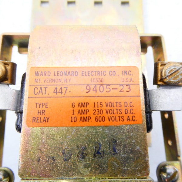 WARD LEONARD ELECTRIC 447-9405-23 600VAC 10A NSNP