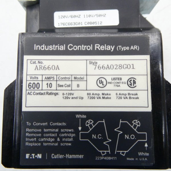 EATON AR660A 766A028G01 110/120V 10A NSNP